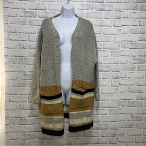 Maurices Open Front Pocket Hip Length 3/4 Cuffed Sleeves Cardigan Large